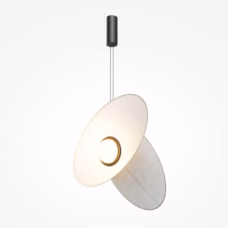 Lampada a sospensione LED con paralumi regolabili EVOLUTION bianco e nero, 9 W, luce calda, 500 lm, tessuto, dimensioni: 347 x 52 x 17,6 cm, IP20, Maytoni