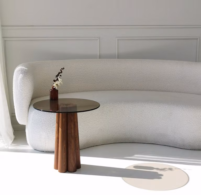 Skye Decor, Thales - Bronzo, Noce, Tavolino, 100% vetro temperato, Bronzo, 50 x 50 x 50 cm