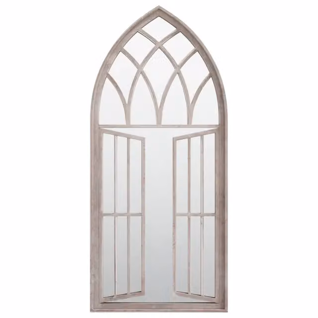 Specchio rettangolare DESIGN IN in metallo e vetro color beige, da appendere a parete, L: 100 cm, P: 45 cm