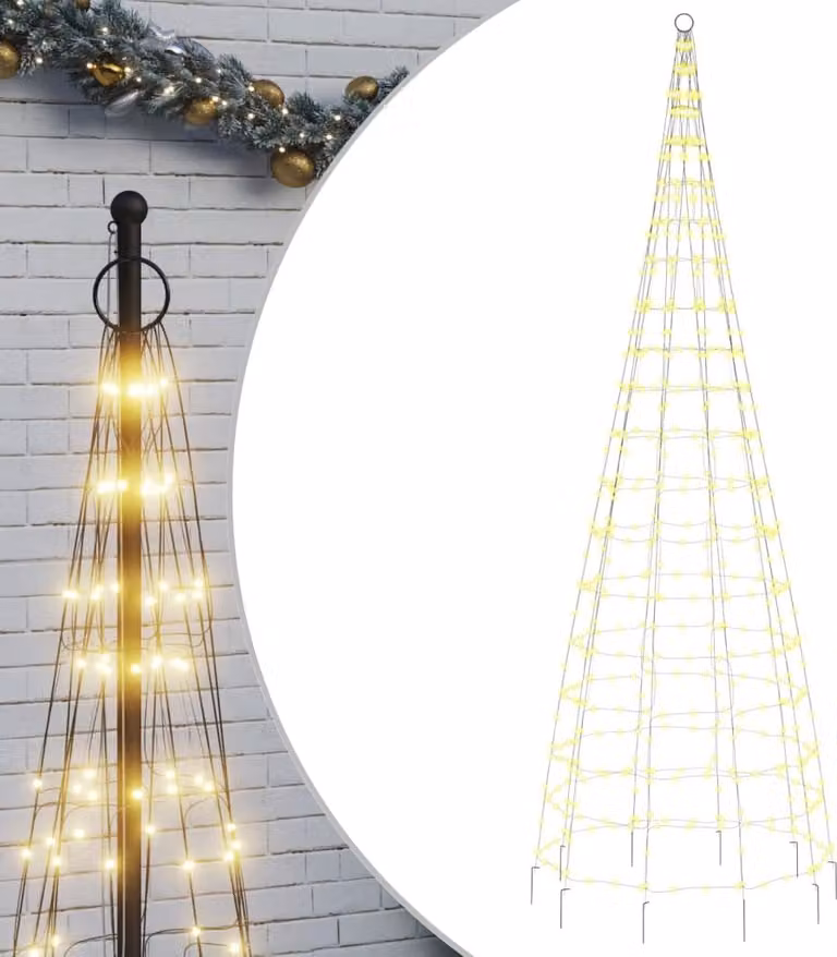 Albero di Natale a LED 550 LED Bianco Caldo 300 cm