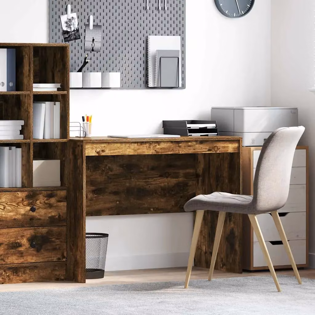Scrivania vidaXL in stile minimalista color rovere fumé, L 100 x P 50 x H 76 cm