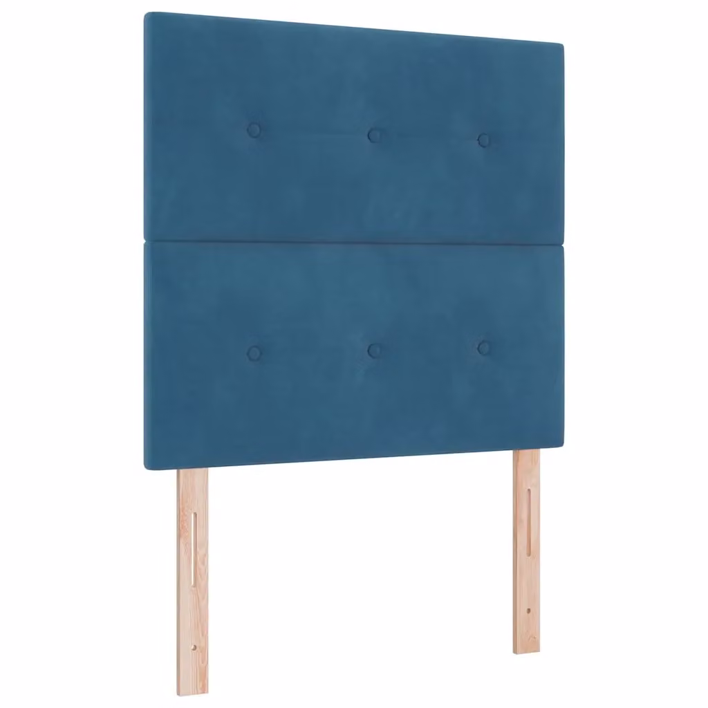Letto moderno vidaXL con testiera in velluto blu e illuminazione LED sottostante, L/P: 90 x 190 cm – 2