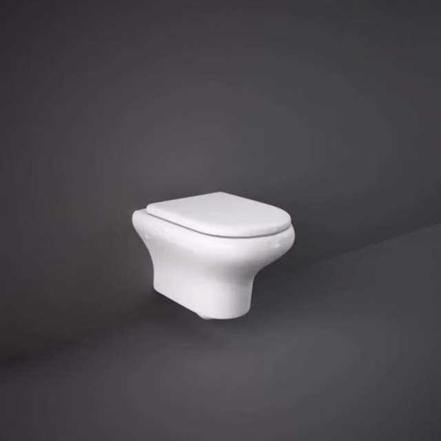 Vaso WC Sospeso Rak Compact Rimless In Ceramica Attacco 180 con Scarico a Parete Sedile per Vaso Rak Compact Originale
