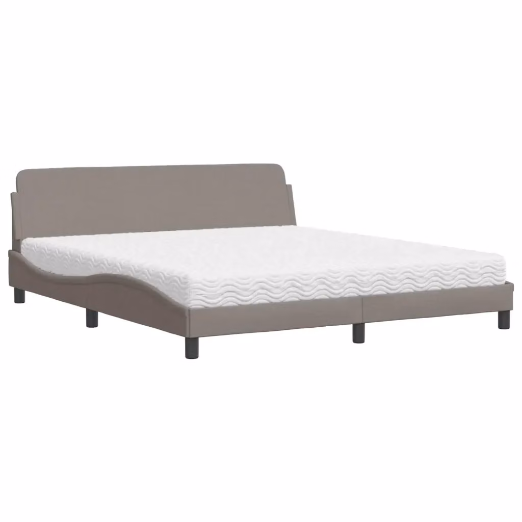Letto con Materasso vidaXL in Tessuto Beige e Grigio L/P/H: 180 x 200 x 74,5 cm – 2