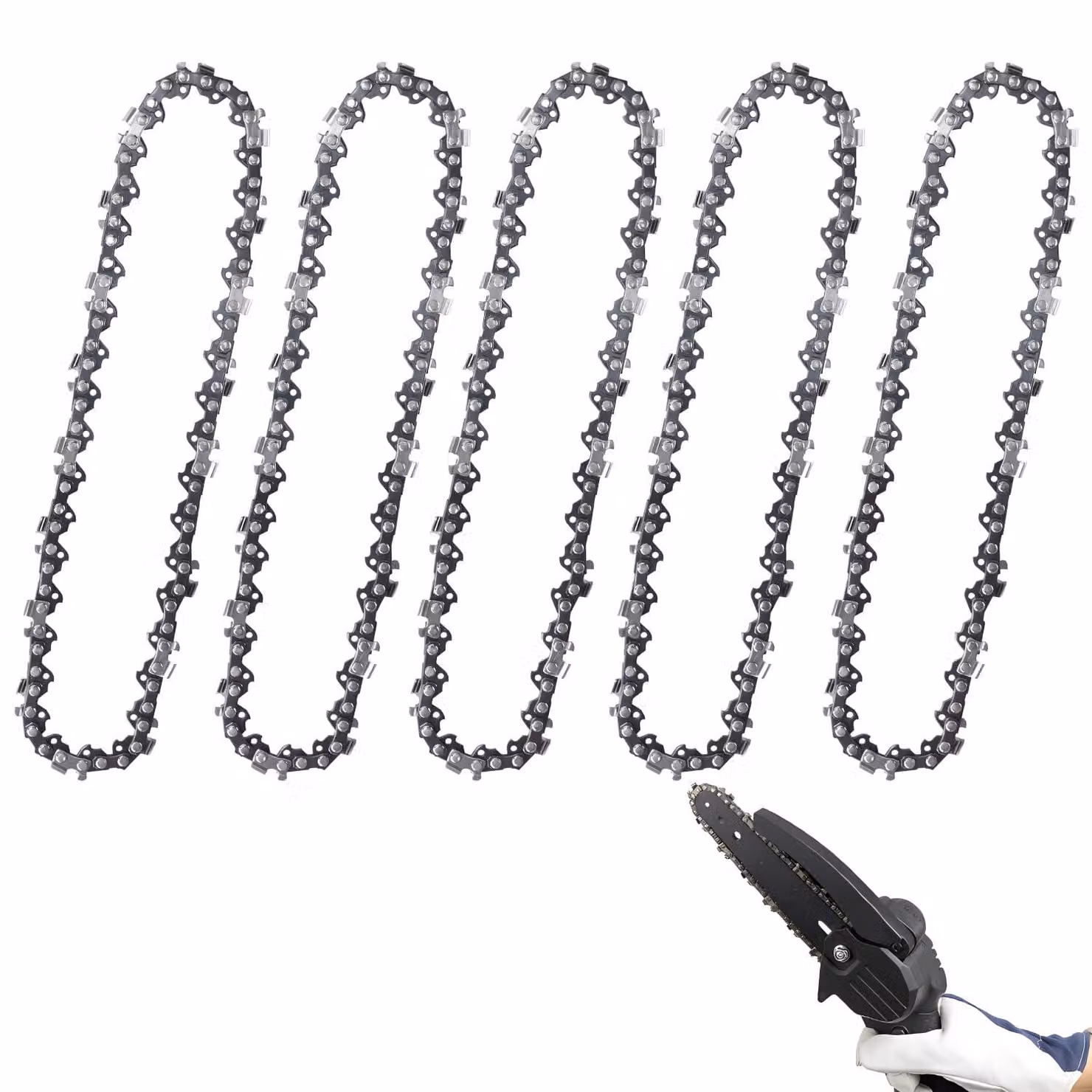 5 catene per mini motosega, lunghezza 15,24 cm, di ricambio per mini motoseghe senza fili