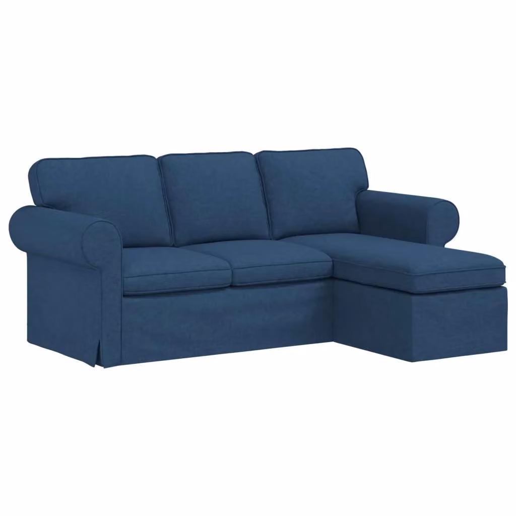 Divano angolare a L vidaXL blu con struttura in metallo e rivestimento in tessuto, L/P/H: 195 x 138 x 80 cm – 2