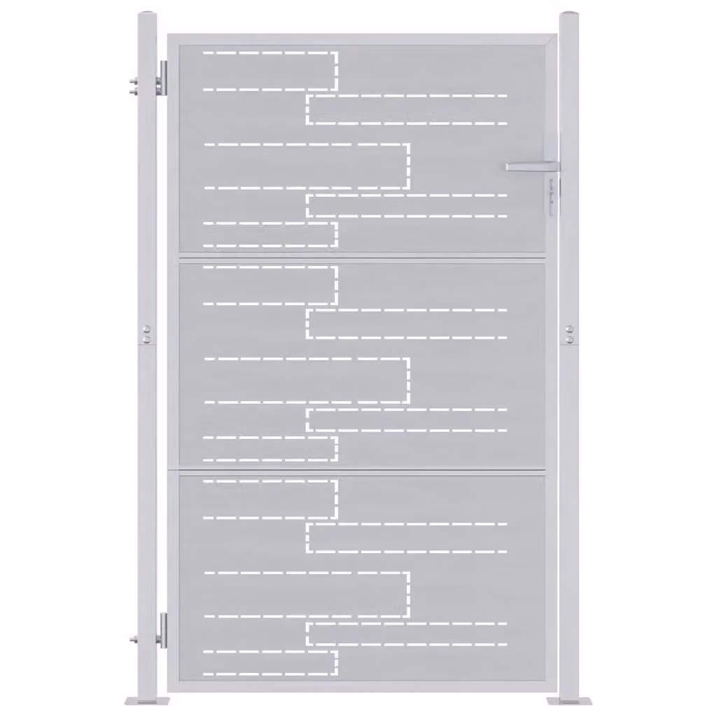 Cancello singolo vidaXL in acciaio inossidabile argento L: 100 cm, H: 125 cm – 2