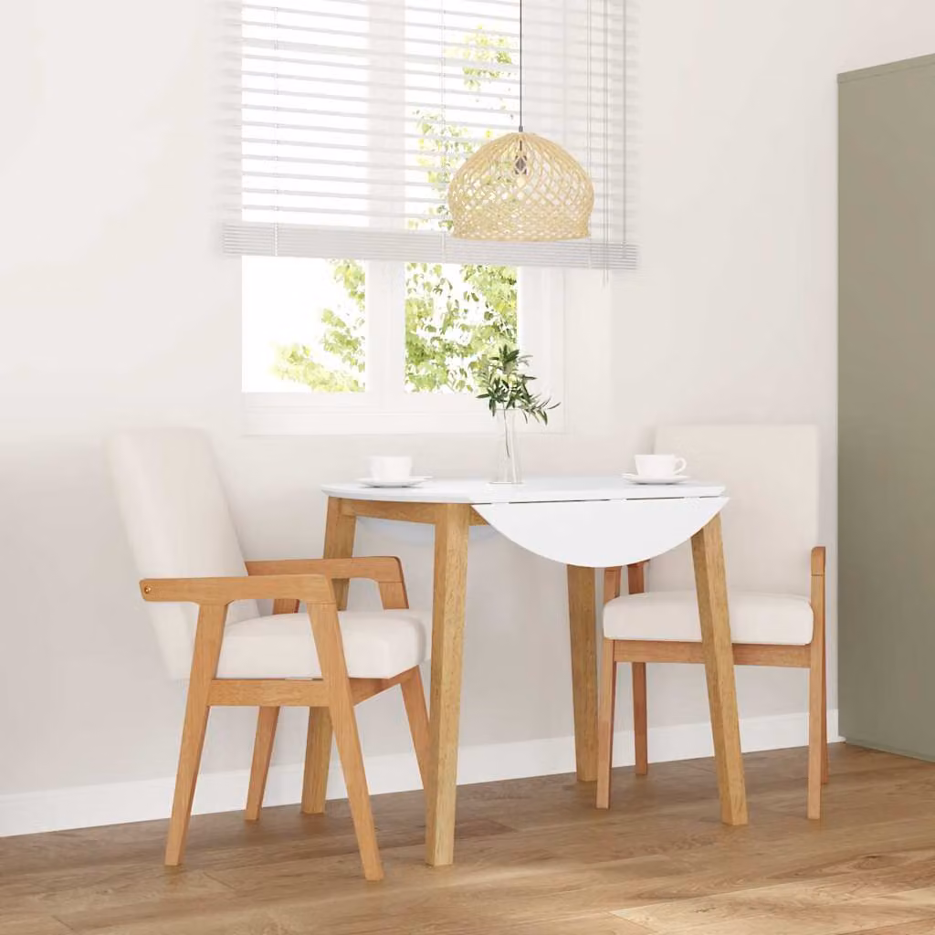 Set di 2 sedie da pranzo vidaXL in legno massello di Hevea con cuscini, L: 62,5 cm, P: 50 cm, H: 110 cm, 86,5 cm
