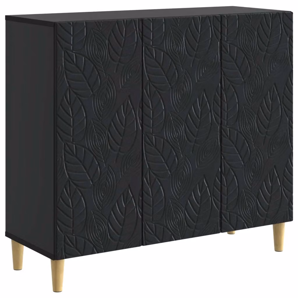 Credenza classica vidaXL in legno MDF nero e marrone L: 89 cm, P: 34,5 cm, H: 80 cm – 2