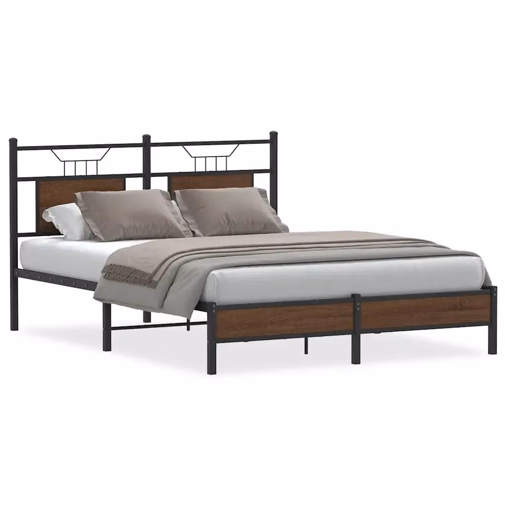 Struttura Letto Design Mania in Rovere Marrone con Telaio in Metallo L/P/H: 140 x 200 cm – 2