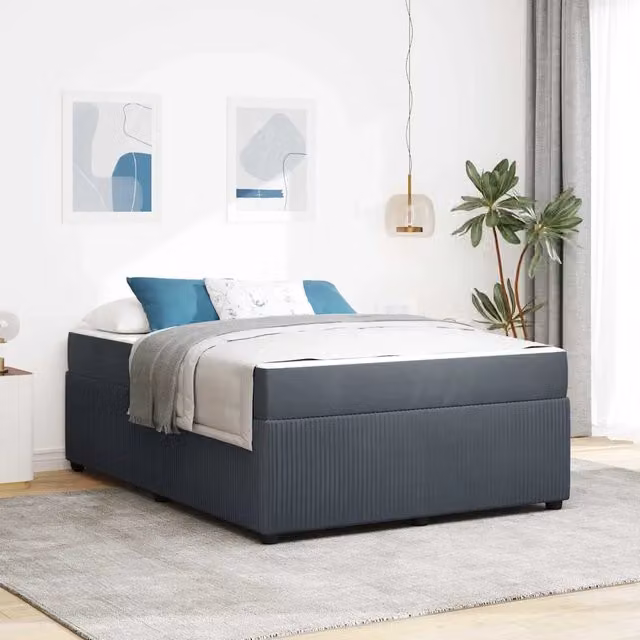 Struttura del letto Grigio scuro 160 x 200 cm Tessuto 3398413