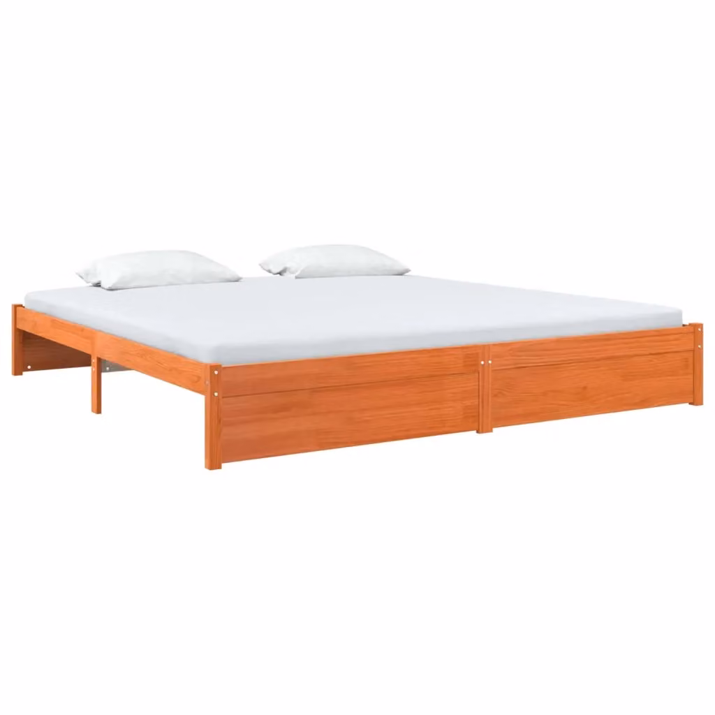 Struttura del letto in legno di pino vidaXL, Marrone cerato, 180 x 200 cm – 2