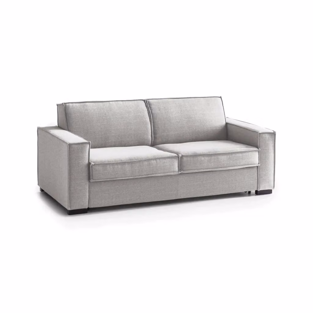 Divano a 2 posti Eletta TALAMO ITALIA, Sofà moderno in tessuto Grigio per soggiorno, L: 200 cm, P: 95 cm, H: 90 cm – 2