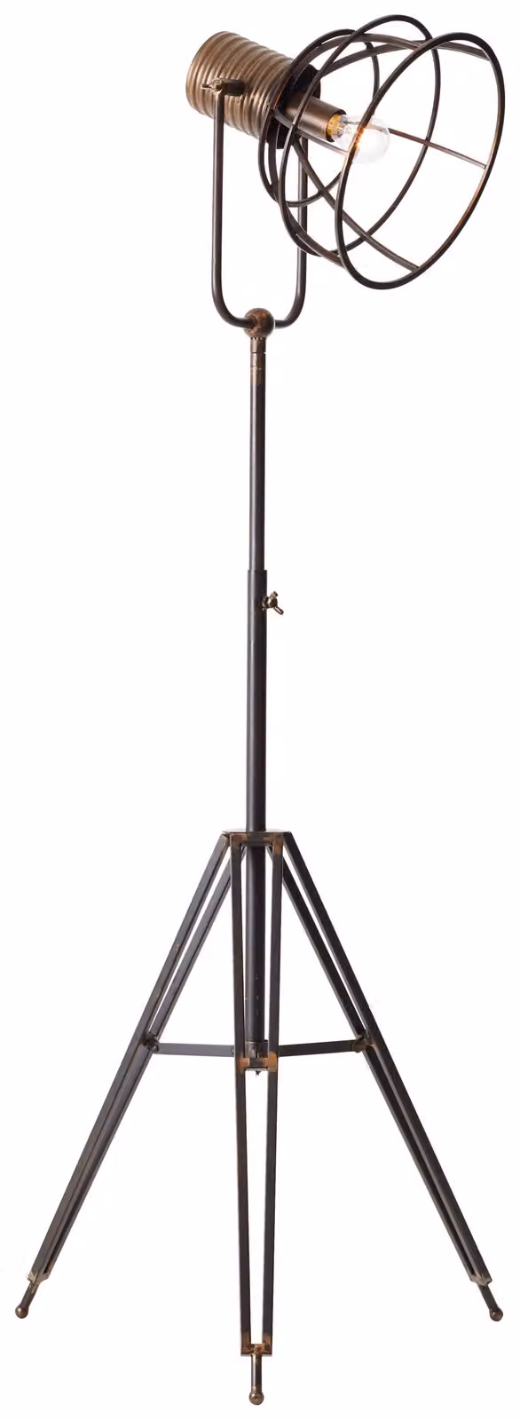 Lampada da terra Reece, a treppiede, nera, in acciaio