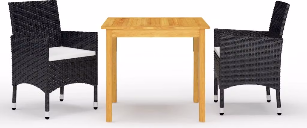 Maison Exclusive - Set da pranzo da giardino 3 pezzi nero
