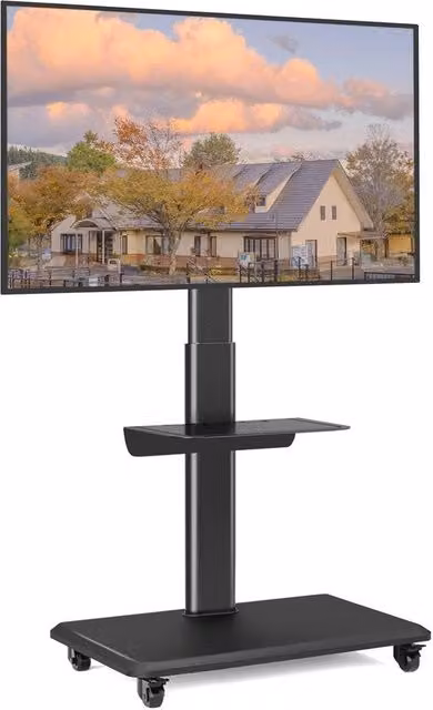 Sostegno per TV Mobili con Ruote - Regolabile in Altezza e Girevole per TV da 26 a 65 Pollici