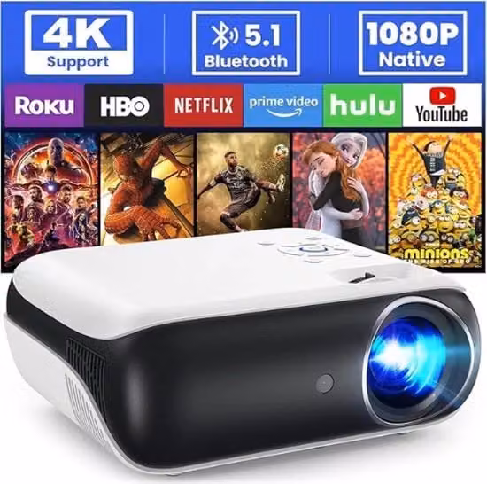 Proiettore Mini per Home Cinema - Proiezione da Smartphone - Film e Video