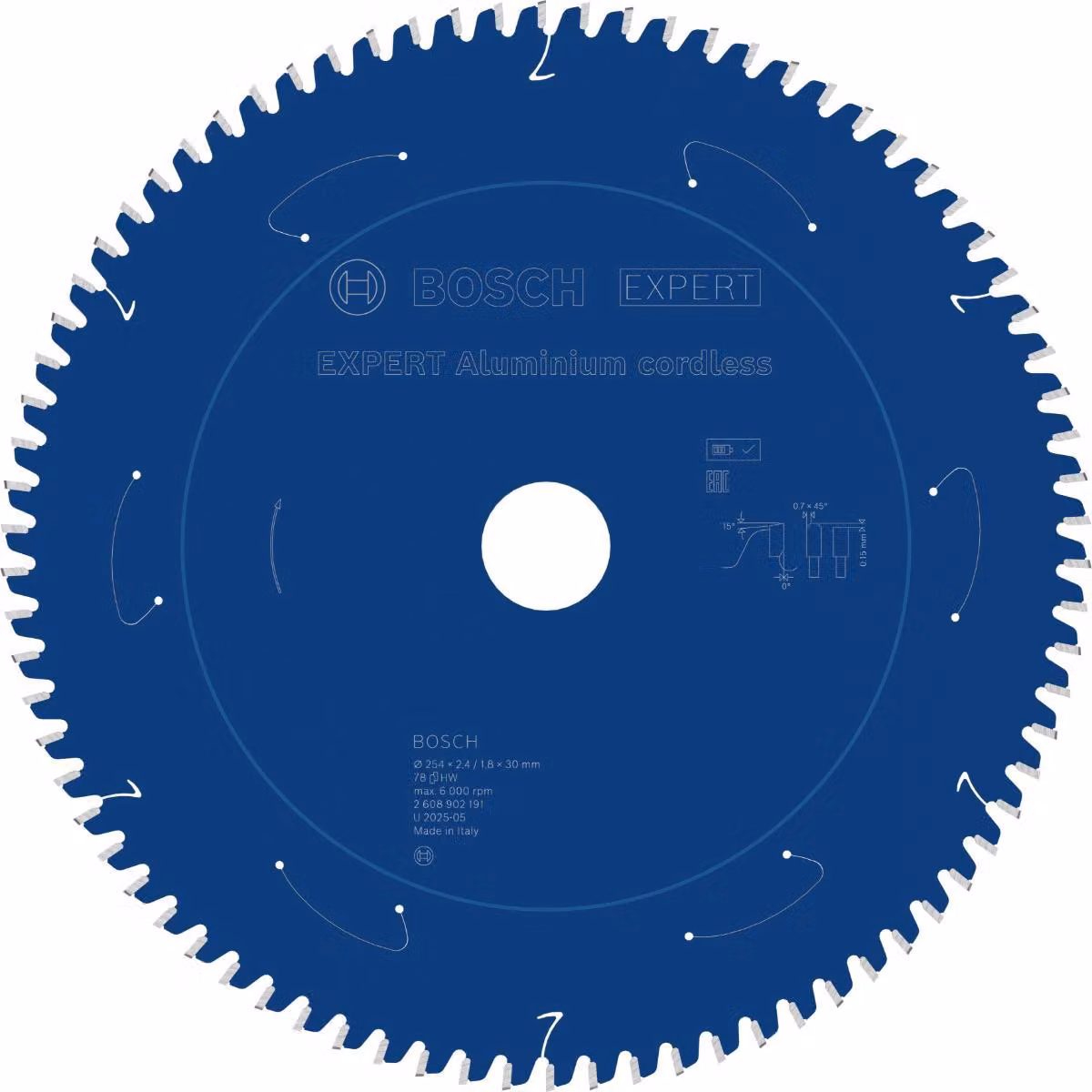 Lama circolare Bosch EXPERT per alluminio, 254x30 mm, Z78