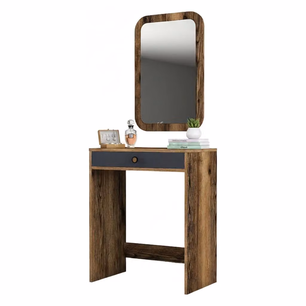 Consolle Baunei DMORA, Tavolo multiuso e scrivania per corridoio o ufficio, Noce e Antracite, L: 70 cm, P: 40 cm, H: 85 cm – 2