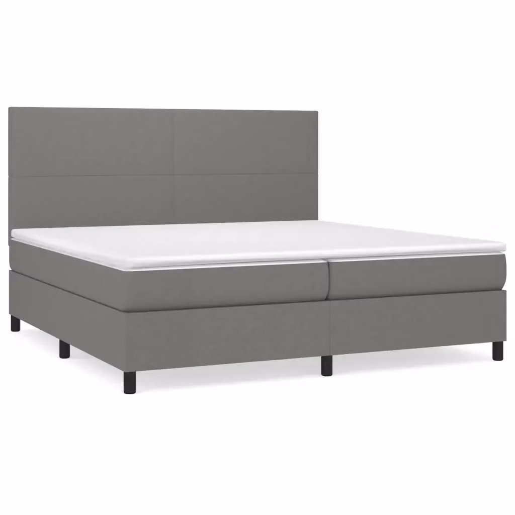 Letto Ibrido con Materasso a Molle vidaXL Grigio e Bianco L: 200 cm, P: 200 cm, H: 28.0 cm – 2