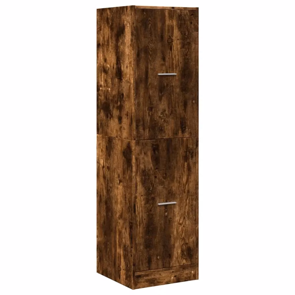 Mobile da farmacia classico HELLOSHOP26 con vano contenitore e ante a battente in legno composito finitura rovere affumicato marrone L/P/H: 40 x 41 x 144,5 cm – 2
