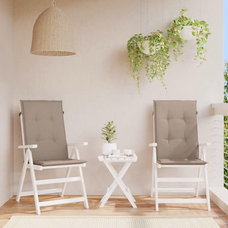 Set di 2 cuscini per sedie alte vidaXL in tessuto impermeabile e resistente ai raggi UV, colore beige o grigio, L 120 cm x P 50 cm x H 3 cm