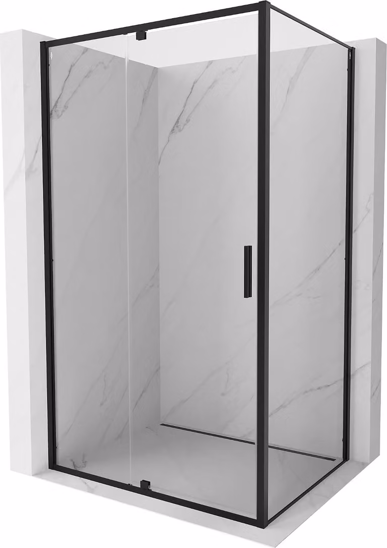 Mexen Exo cabina doccia a battente 95 x 75 cm, trasparente, nera - 819-095-075-70-00