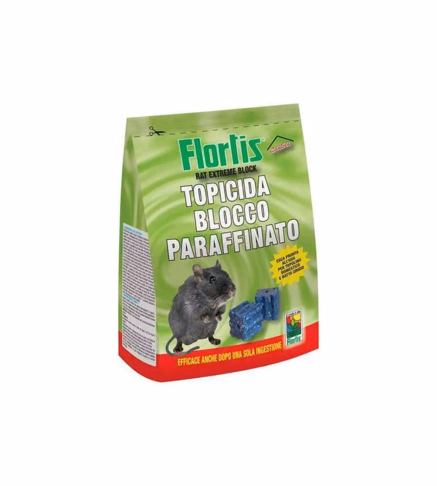 Flortis Esca Rodenticida - Blocco Paraffinato 300g