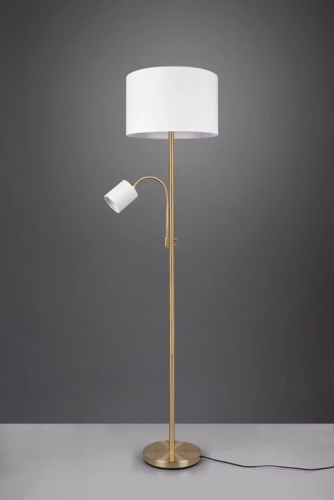 Lampada da terra HOTEL Trio Leuchten oro/beige con 2 luci E14/E27, H: 170 cm, L: 40 cm, P: 40 cm – 2