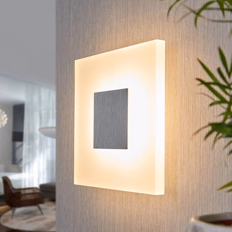 Applique da parete a LED Berlind Lucande, Bianco / Opale, Soggiorno / Sala da pranzo, Plastica, Moderno, Applique a LED