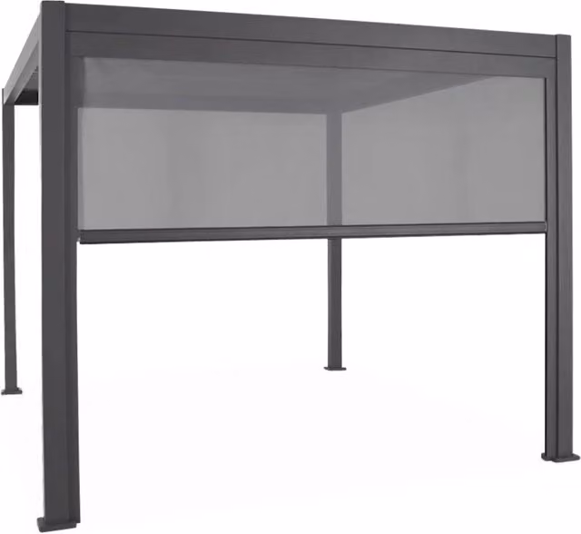 Pergola bioclimatica Sweeek in alluminio con tenda da sole, colore antracite, L: 4 m, P: 3 m