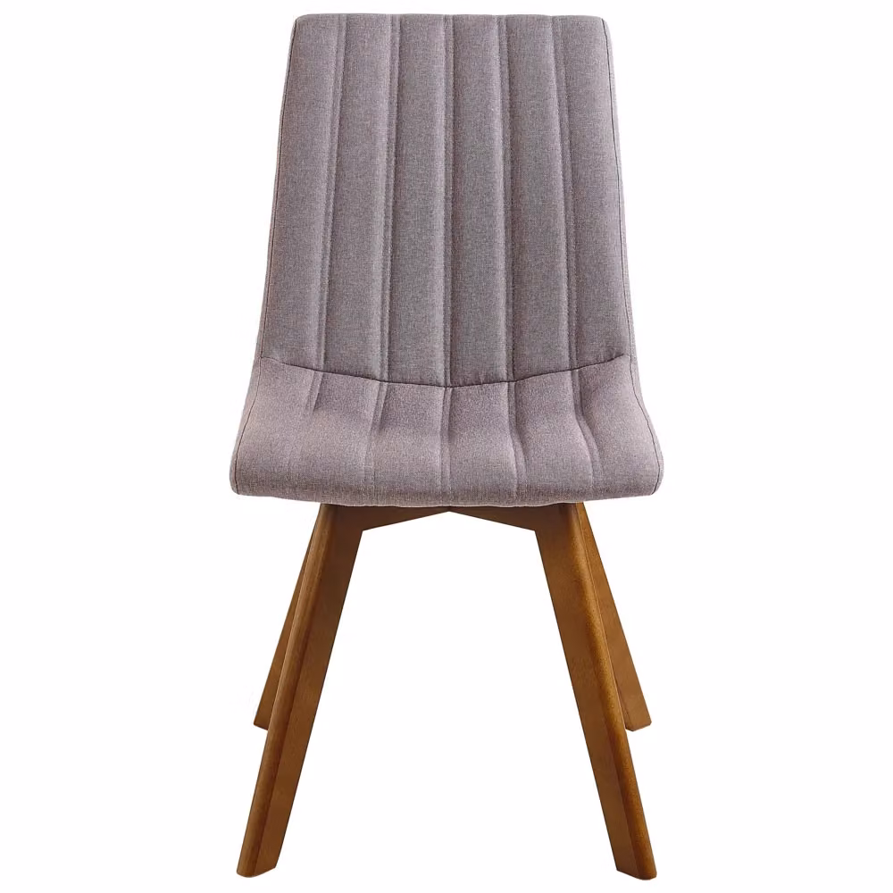 Set di 2 sedie da sala da pranzo BELIANI in tessuto grigio con gambe in legno di faggio oliato – 2