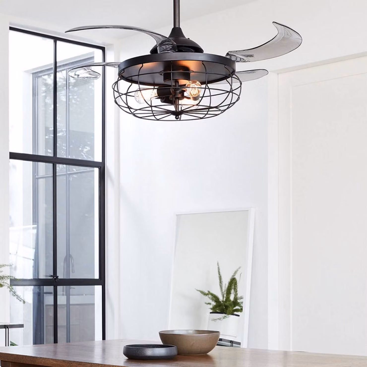 Beacon Lighting Ventilatore da soffitto Fanaway Industri nero silenzioso, Alluminio / Grigio / Zincato, Soggiorno / Sala da pranzo, Plastica, Industriale