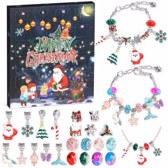 Calendario dell'Avvento per bambine - 24 sorprese - Calendario di gioielli - Gioia per i bambini - Gioielli per bambine - Calendario dell'Avvento - Gioielli per bambini