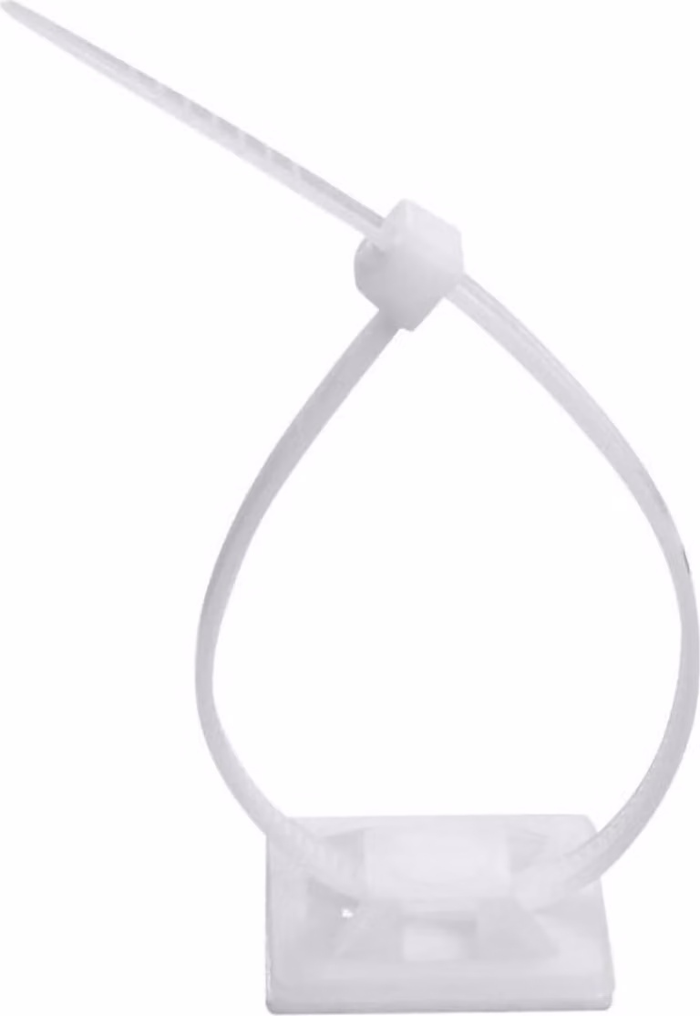 200 basi adesive per fascette - colore: bianco 18 x 18 mm - set di 200 basi di fissaggio Autoadesive e con due punti di avvitamento - pastiglie adesive per fascette - supporto per fascette - base di montaggio