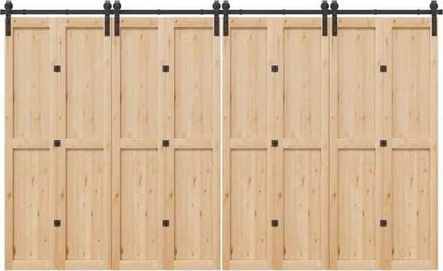 Kit di binari per porte scorrevoli vidaXL in acciaio nero opaco 366 cm