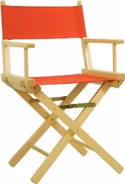 Sedia da regista in legno di faggio naturale e tessuto rosso Mobili 2G L: 43 cm, P: 53 cm, H: 91 cm