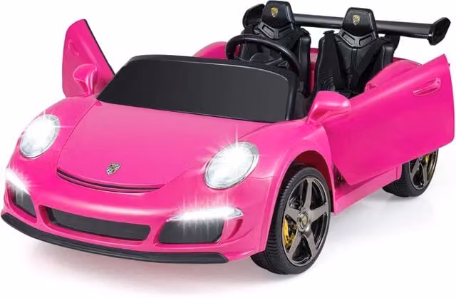 Auto elettrica per bambini stile supercar con trazione integrale e telecomando, colore rosa, L 133 cm x P 88 cm x H 50 cm