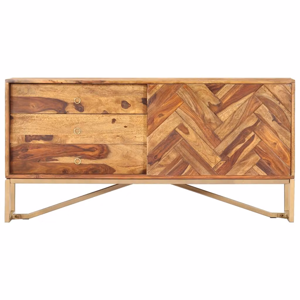 Credenza 118x30x60 cm in Legno Massello di Acacia
