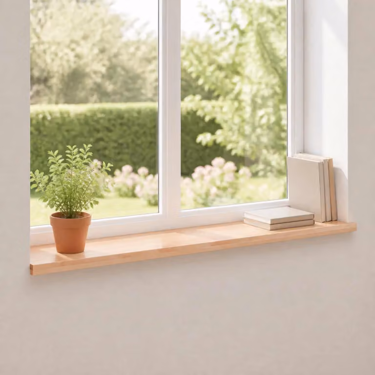 Set di 2 soglie per finestre vidaXL in legno naturale, L 110 x P 25 x H 2 cm