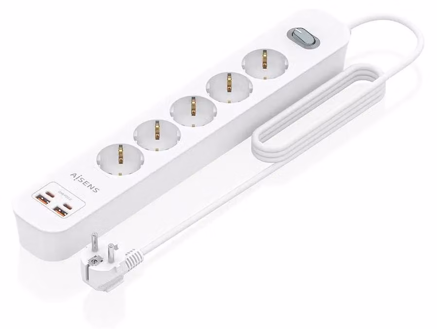 AISENS ASPS-2A2C14-W, 1,4 m, per interni, tipo F, tipo F, 1,5 mm², rame