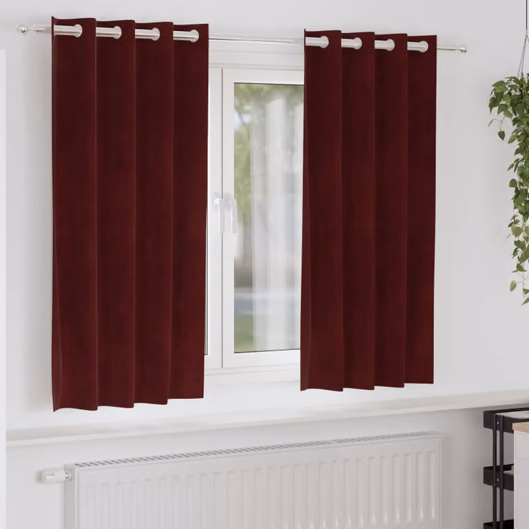 Set di 2 tende oscuranti vidaXL in velluto rosso, L: 140 cm x H: 175 cm