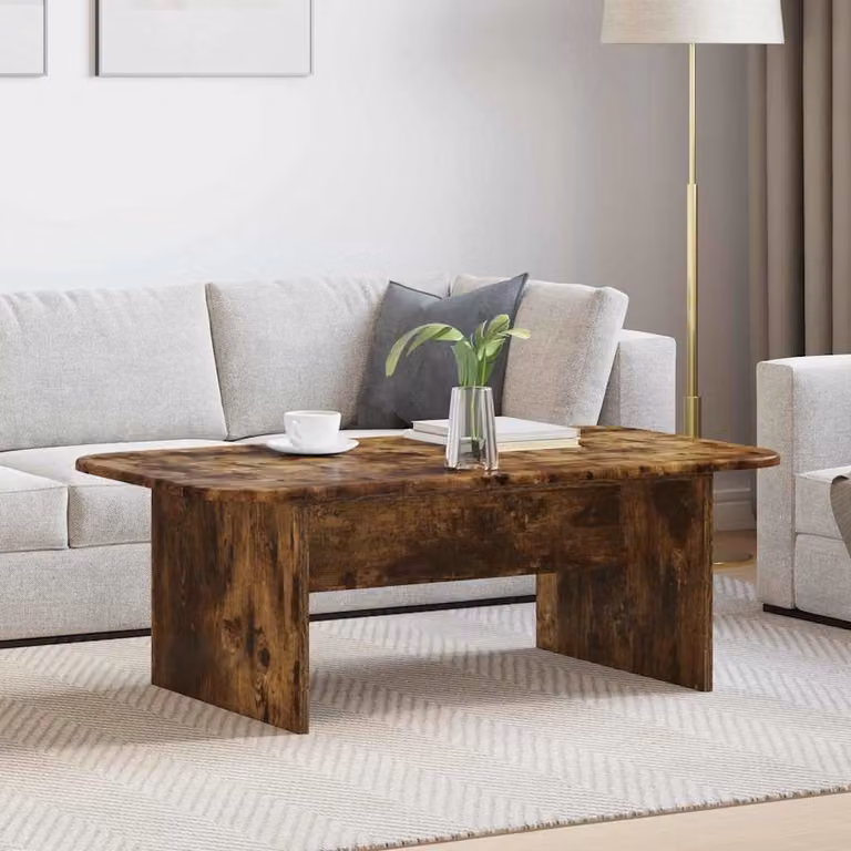 vidaXL Tavolino da salotto moderno in rovere fumo marrone L: 93 cm, P: 53 cm, H: 33 cm