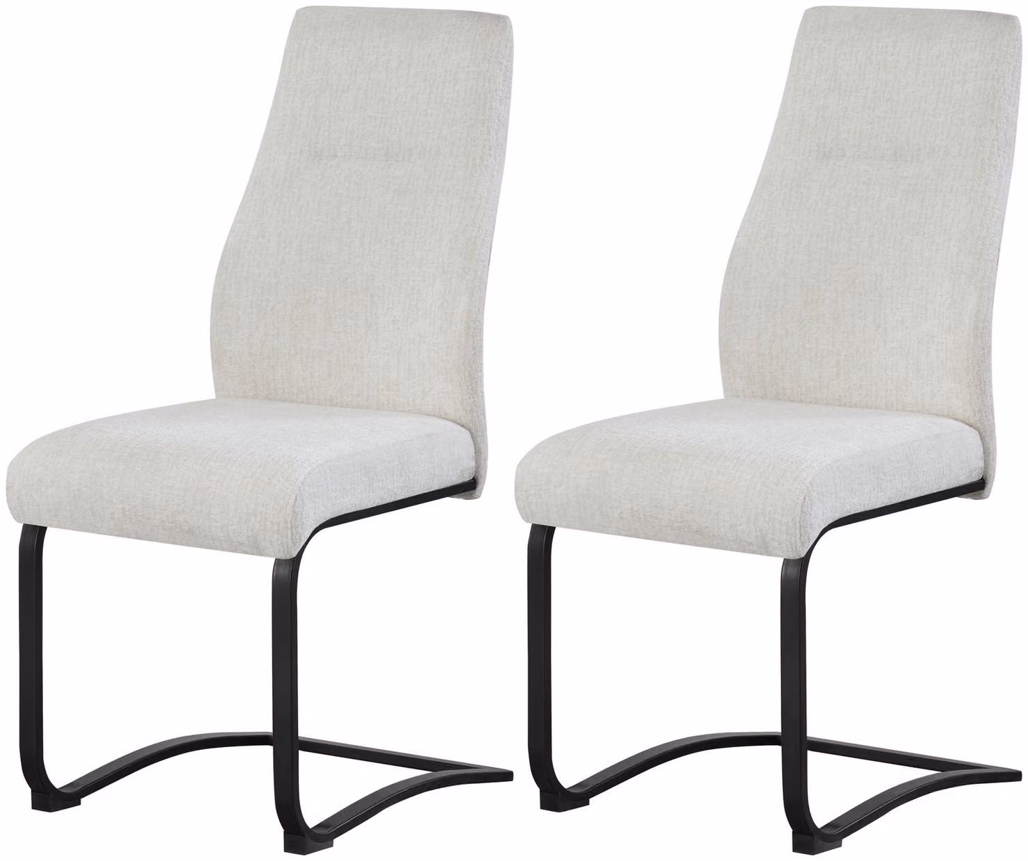 xonox.home Set di 2 sedie Swing in tessuto Tina crema (L/A/D): 43 x 98 x 59 cm