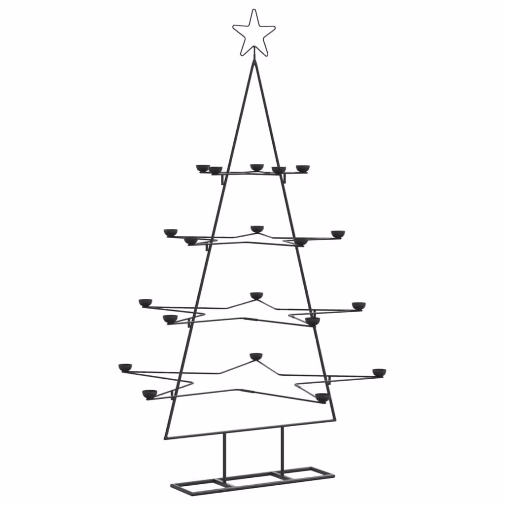 Albero di Natale in metallo per decorazioni nero 140 cm