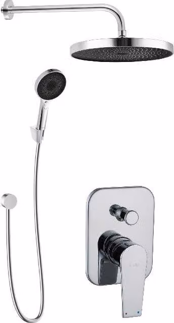 kielle Harmonia - Set doccia con miscelatore da incasso, per 2 utensili, con accessori e corpo, cromato 20623SP40