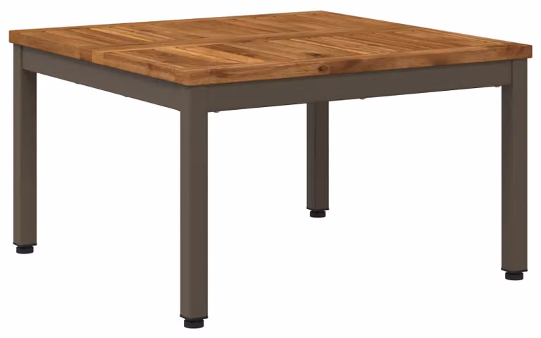 Tavolino da caffè in legno massello di acacia, naturale, dimensioni 60 x 60,5 x 36 cm