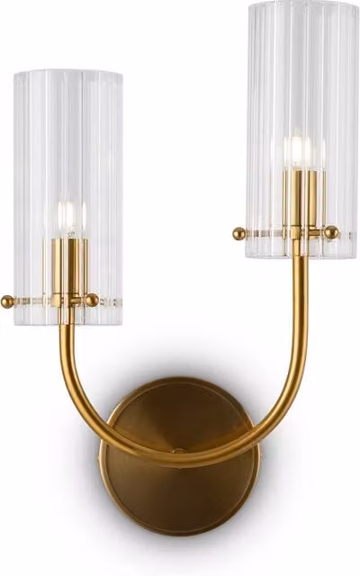 Applique glamour Arco Maytoni 2 luci G9 ottone cristallo