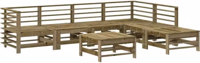 Set Salotto da Giardino 7 pz | Set di Mobili da Esterno in Legno Impregnato di Pino
