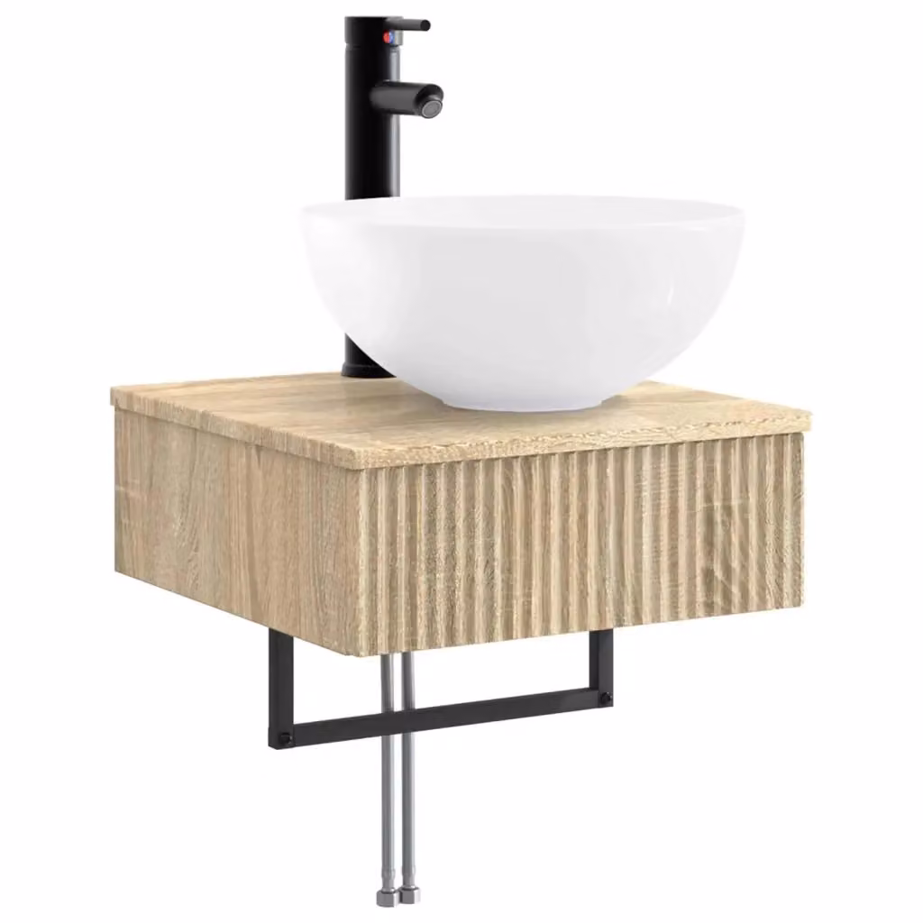 Lavabo da parete vidaXL in Rovere Sonoma, L 40 cm x P 41 cm x H 40,5 cm – 2